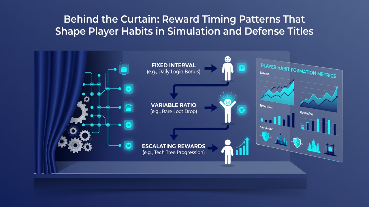 Defense game screen displaying wave completion rewards and upgrade timers