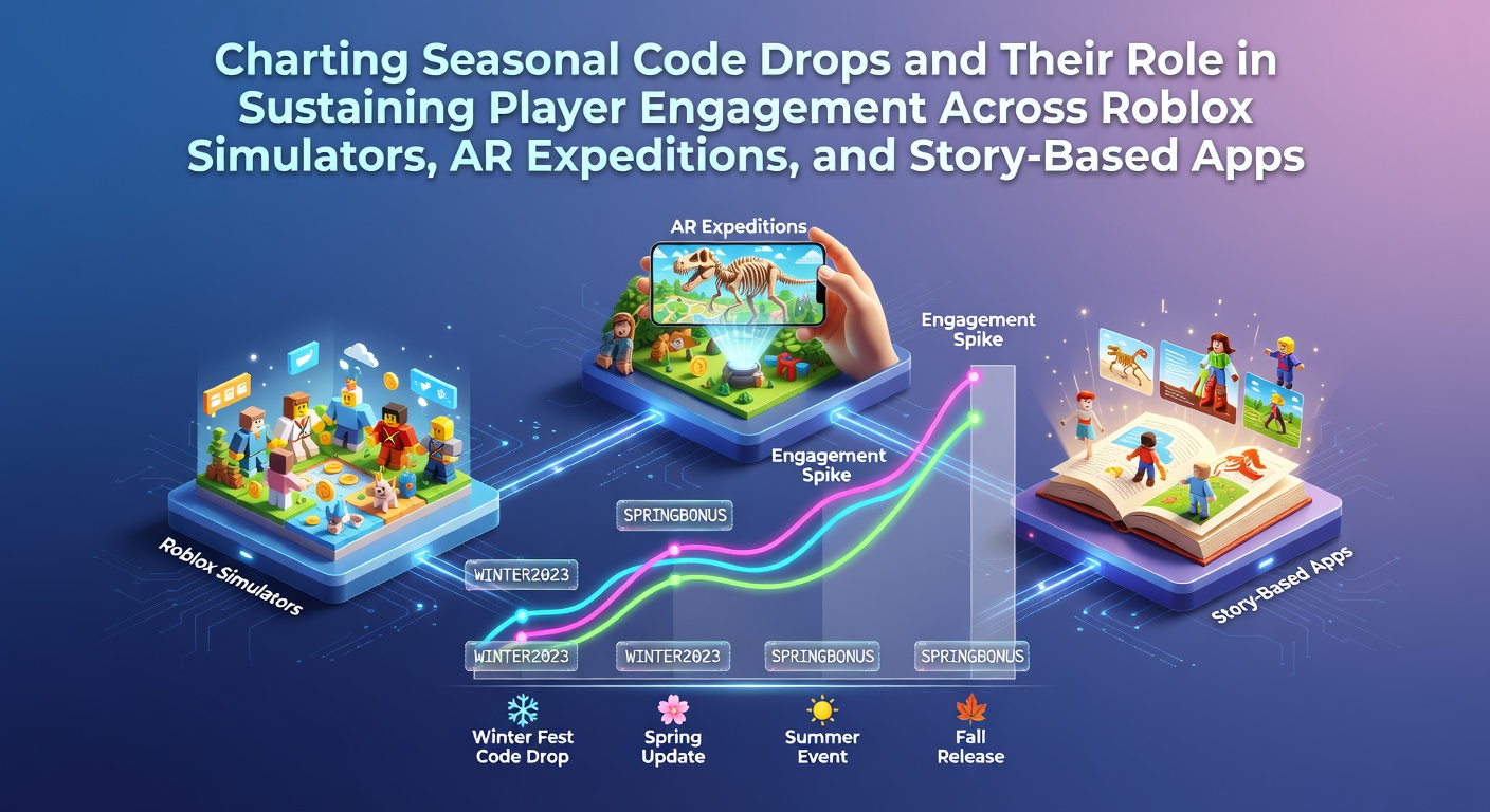 Overview of seasonal code distribution timelines across multiple game genres including simulators and AR titles