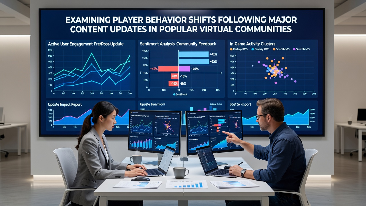 Data visualizations highlighting shifts in player activity patterns post-update