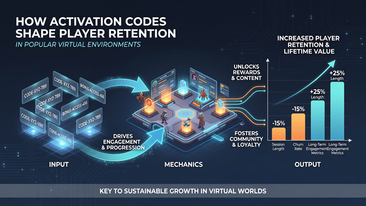 Graph and visuals depicting retention metrics influenced by activation code redemptions over time