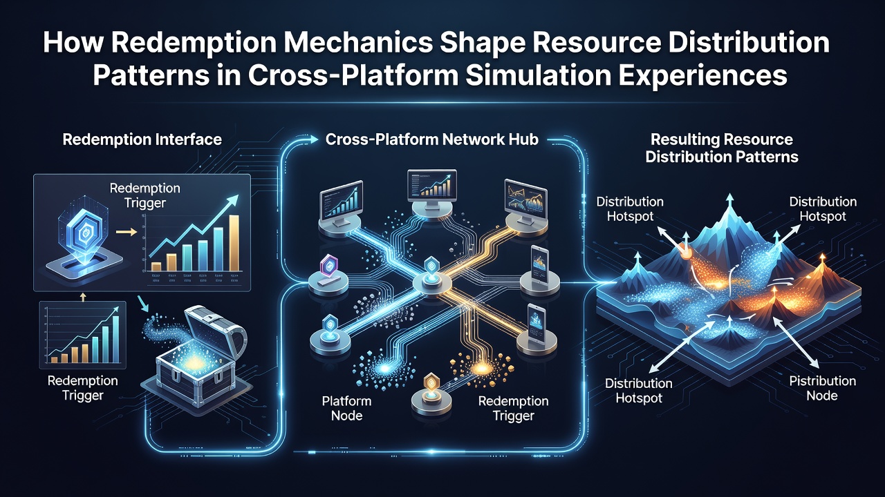 Diagram showing how redemption codes influence resource allocation across simulation platforms