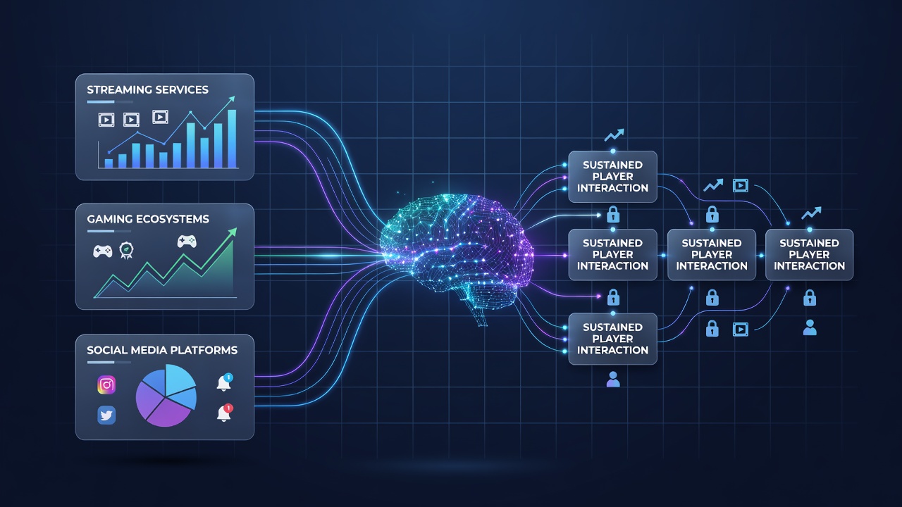 Infographic displaying reward distribution patterns across various digital entertainment platforms and player engagement metrics