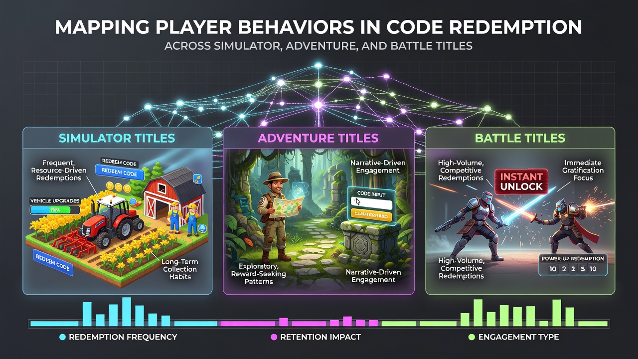 Chart displaying comparative redemption rates in battle and simulator games during peak periods