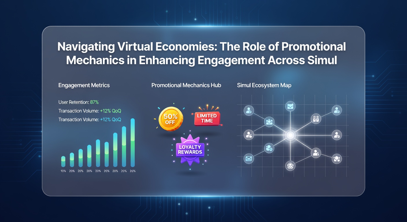 Player engagement analytics dashboard displaying promotional impact across simulator, exploration, and narrative game categories
