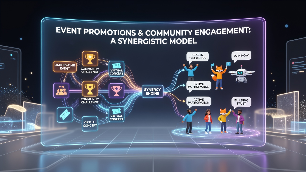 Community members collaborating during a large-scale virtual world event